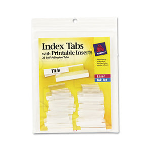 ESAVE16221 - Insertable Index Tabs With Printable Inserts, One, Clear Tab, 25-pack