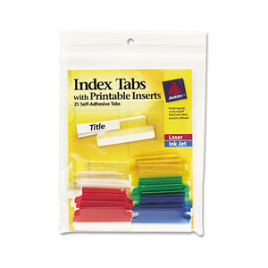 ESAVE16228 - Insertable Index Tabs With Printable Inserts, 1 1-2, Assorted, White, 25-pack