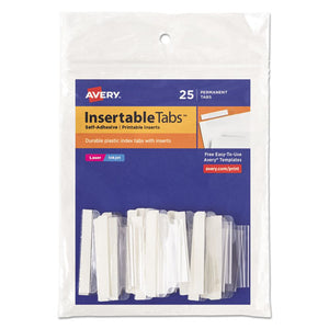 ESAVE16230 - Insertable Index Tabs With Printable Inserts, 1 1-2, Clear Tab, White 25-pack