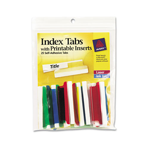 ESAVE16239 - Insertable Index Tabs With Printable Inserts, Two, Assorted Tab, 25-pack