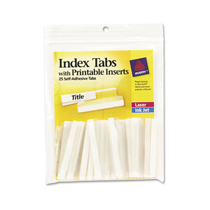 ESAVE16241 - Insertable Index Tabs With Printable Inserts, Two, Clear Tab, 25-pack