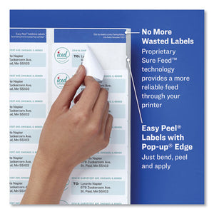Easy Peel White Address Labels With Sure Feed Technology, Inkjet Printers, 1 X 2.63, White, 30-sheet, 10 Sheets-pack