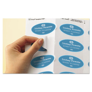 ESAVE22804 - Oval True Print Easy Peel Labels, 1 1-2 X 2 1-2, Glossy White, 180-pack