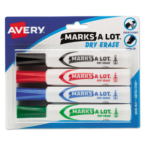 ESAVE24409 - MARKS A LOT DESK-STYLE DRY ERASE MARKER, CHISEL TIP, ASSORTED, 4-SET