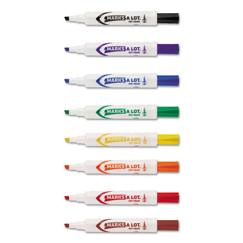 ESAVE24411 - MARKS A LOT DESK-STYLE DRY ERASE MARKER, CHISEL TIP, ASSORTED, 8-SET