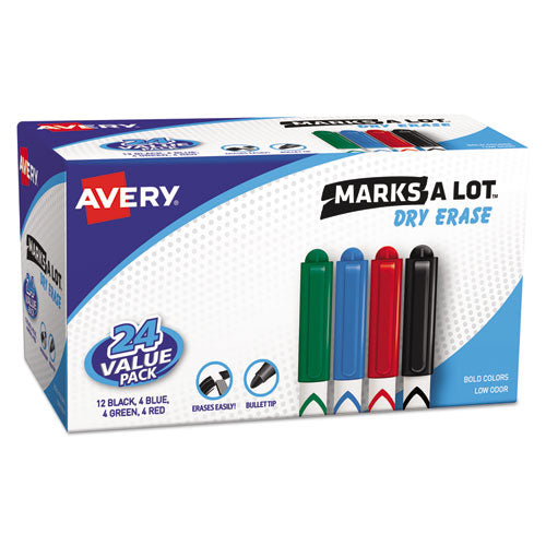 ESAVE29860 - MARKS A LOT PEN-STYLE DRY ERASE MARKERS, BULLET TIP, ASSORTED, 24-SET