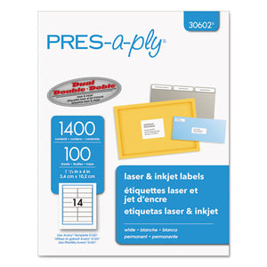 ESAVE30602 - Laser Address Labels, 1 1-3 X 4, White, 1400-box