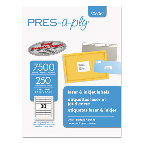 ESAVE30606 - Laser Address Labels, 1 X 2 5-8, White, 7500-box