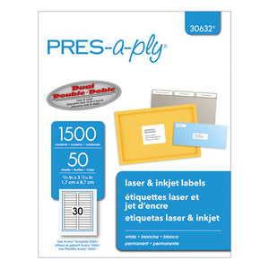 ESAVE30632 - Laser File Folder Labels, 2-3 X 3 7-16, White, 1500-box