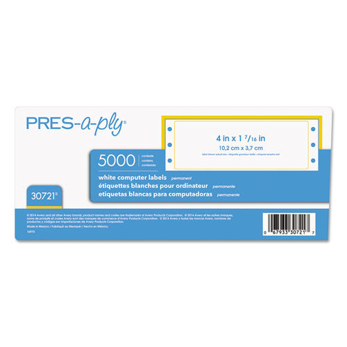 ESAVE30721 - Dot Matrix Printer White Address Labels, 1 7-16 X 4, 1 Across, White, 5000-box