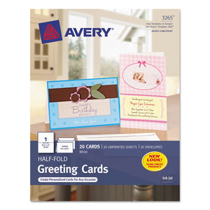 ESAVE3265 - Half-Fold Greeting Cards, Inkjet, 5 1-2 X 8 1-2, Matte White, 20-box W-envelopes