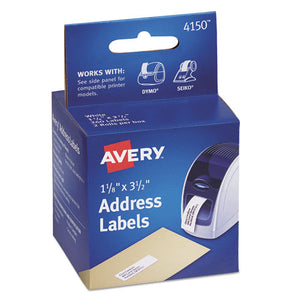 ESAVE4150 - Thermal Printer Address Labels, 1 1-8 X 3 1-2, White, 130-roll, 2 Rolls