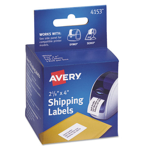 ESAVE4153 - Thermal Printer Shipping Labels, 2 1-8 X 4, White, 140-roll, 1 Roll