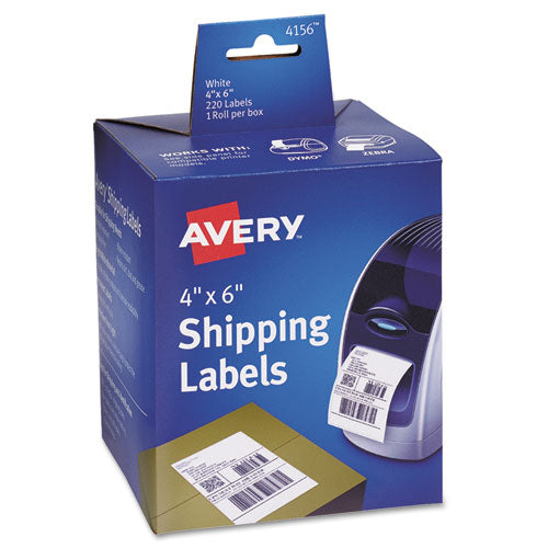 ESAVE4156 - Thermal Printer Shipping Labels, 4 X 6, White, 220-roll, 1 Roll