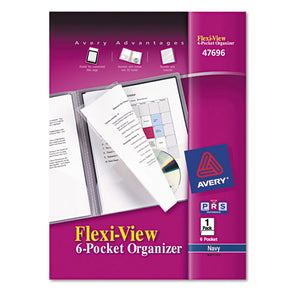 ESAVE47696 - Flexi-View Six-Pocket Polypropylene Organizer, 150-Sheet Cap., Translucent-navy