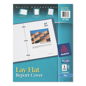 ESAVE47780 - Lay Flat View Report Cover W-flexible Fastener, Letter, 1-2" Cap, Clear-blue