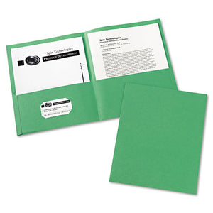 ESAVE47987 - Two-Pocket Folder, 40-Sheet Capacity, Green, 25-box