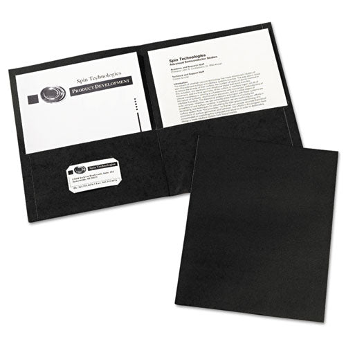 ESAVE47988 - Two-Pocket Folder, 40-Sheet Capacity, Black, 25-box