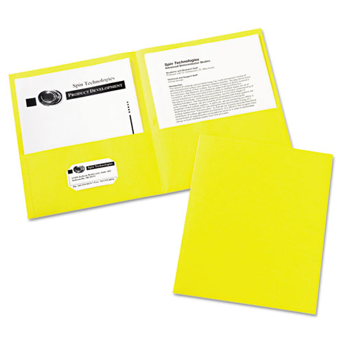 ESAVE47992 - Two-Pocket Folder, 40-Sheet Capacity, Yellow, 25-box