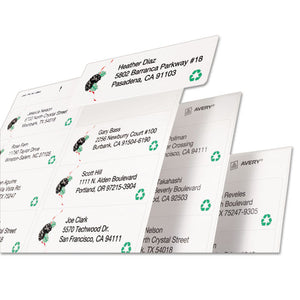 Ecofriendly Mailing Labels, Inkjet-laser Printers, 1.33 X 4, White, 14-sheet, 100 Sheets-pack