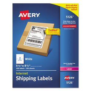 ESAVE5126 - Shipping Labels With Trueblock Technology, Laser, 5 1-2 X 8 1-2, White, 200-box