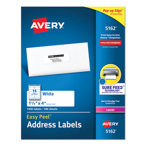 ESAVE5162 - Easy Peel Mailing Address Labels, Laser, 1 1-3 X 4, White, 1400-box