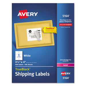 ESAVE5164 - Shipping Labels With Trueblock Technology, Laser, 3 1-3 X 4, White, 600-box