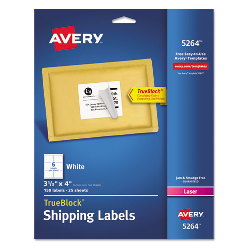 ESAVE5264 - Shipping Labels With Trueblock Technology, Laser, 3 1-3 X 4, White, 150-pack