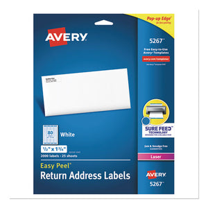 ESAVE5267 - Easy Peel Return Address Labels, Laser, 1-2 X 1 3-4, White, 2000-pack