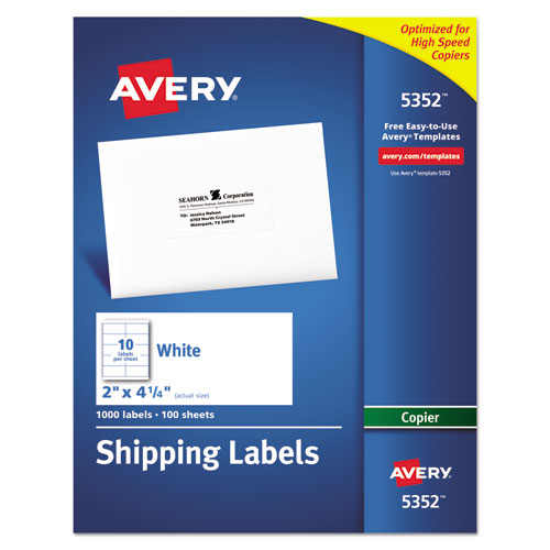 ESAVE5352 - Copier Shipping Labels, 2 X 4 1-4, White, 1000-box