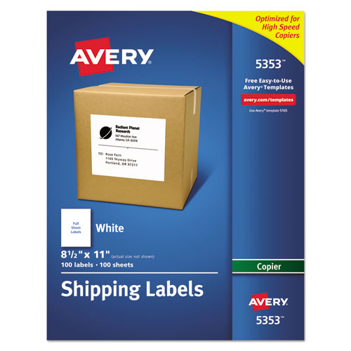 ESAVE5353 - Copier Full-Sheet Labels, 8 1-2 X 11, White, 100-box