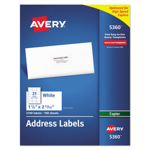 ESAVE5360 - Copier Address Labels, 1 1-2 X 2 13-16, White, 2100-box