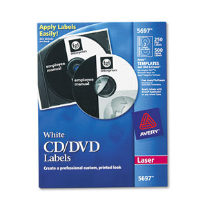 ESAVE5697 - Laser Cd Labels, Matte White, 250-pack