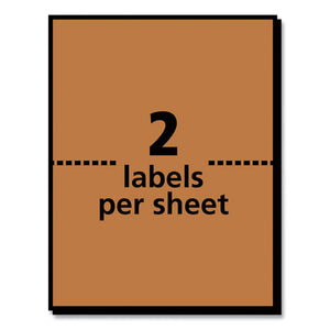 Shipping Labels With Trueblock Technology, Inkjet-laser Printers, 5.5 X 8.5, Brown, 2-sheet, 25 Sheets-pack