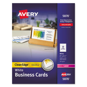 ESAVE5870 - Clean Edge Business Card Value Pack, Laser, 2 X 3 1-2, White, 2000-box