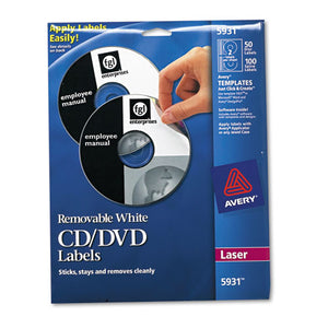 ESAVE5931 - Laser Cd Labels, Matte White, 50-pack