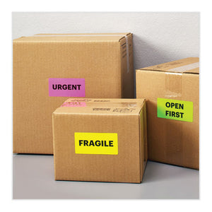 High-visibility Permanent Laser Id Labels, 2 X 4, Neon Assorted, 500-box