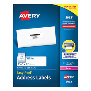 ESAVE5962 - Easy Peel Mailing Address Labels, Laser, 1 1-3 X 4, White, 3500-box