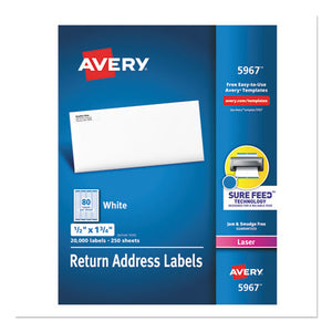 ESAVE5967 - Address Labels For Laser Printers, 1-2 X 1 3-4, White, 20000-box