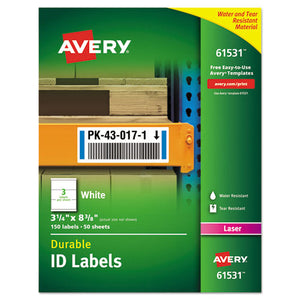 ESAVE61531 - Permanent Id Labels W-trueblock Technology, Laser, 3 1-4 X 8 3-8 , 150-pack