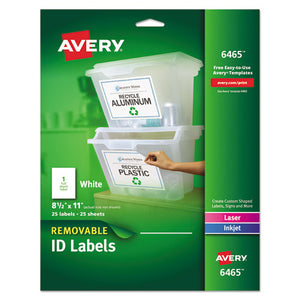 ESAVE6465 - Removable Multi-Use Labels, 8 1-2 X 11, White, 25-pack