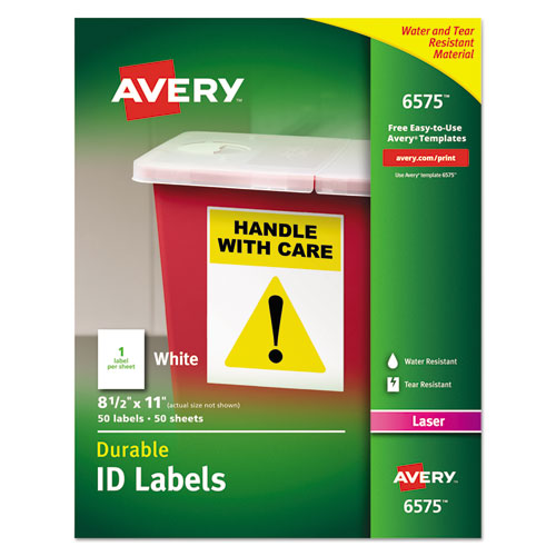 ESAVE6575 - Permanent Id Labels W-trueblock Technology, Laser, 8 1-2 X 11, White, 50-pack