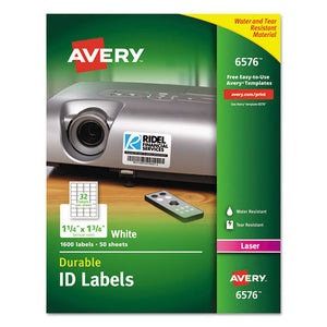 ESAVE6576 - Permanent Id Labels W-trueblock Technology, Laser, 1 1-4 X 1 3-4, White, 1600-pk