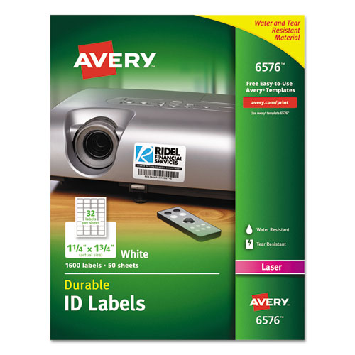 ESAVE6576 - Permanent Id Labels W-trueblock Technology, Laser, 1 1-4 X 1 3-4, White, 1600-pk