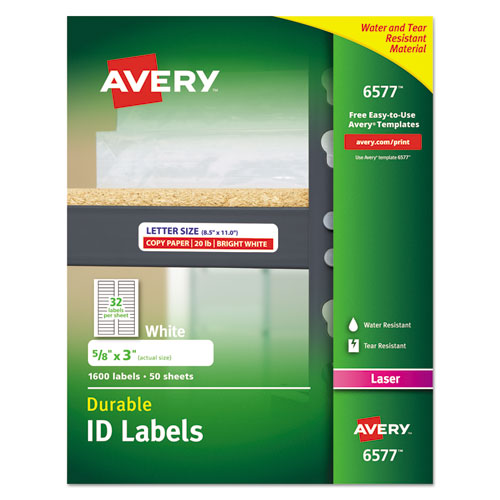 ESAVE6577 - Permanent Id Labels W-trueblock Technology, Laser, 5-8 X 3, White, 1600-pack