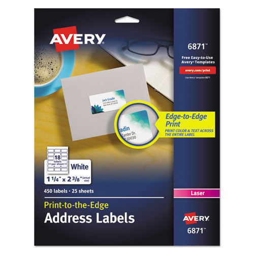 ESAVE6871 - Vibrant Color-Printing Address Labels, 1 1-4 X 2 3-8, White, 450-pack