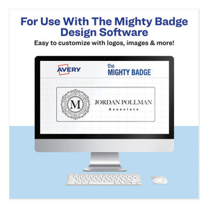 The Mighty Badge Name Badge Inserts, 1 X 3, Clear, Inkjet, 20-sheet, 5 Sheets-pack