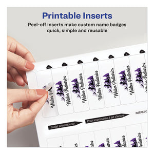 The Mighty Badge Name Badge Inserts, 1 X 3, Clear, Inkjet, 20-sheet, 5 Sheets-pack