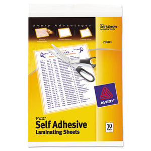 ESAVE73603 - Clear Self-Adhesive Laminating Sheets, 3 Mil, 9 X 12, 10-pack