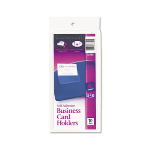 ESAVE73720 - Self-Adhesive Business Card Holders, Top Load, 3-1-2 X 2, Clear, 10-pack